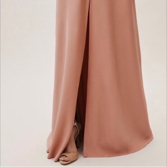 BHLDN x Jenny Yoo Soleil Skirt in Apricot w Center Slit sz 12 - Picture 2 of 7